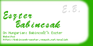 eszter babincsak business card